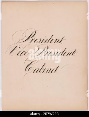 Title page to album -- 'Portraits (and autographs) of the President of the United States, Vice President, Cabinet and Eminent Senators and Representatives. Taken from Life, Washington, D.C. 1859.' 1859 Stock Photo