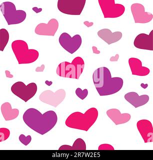 Seamless pattern with colored hearts. Vector illustration Stock Vector