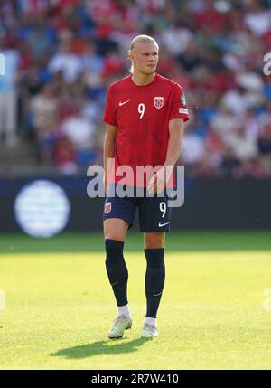 Norway's Erling Haaland during the UEFA Euro 2024 Qualifying Group A match at Ullevaal Stadion, Oslo. Picture date: Saturday June 17, 2023. Stock Photo