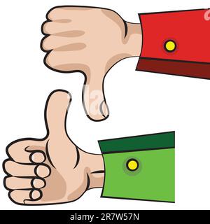 Art vector hand gesture like unlike with thumb up icon. Stock Vector