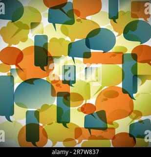 Vector vintage background made from speech bubbles Stock Vector