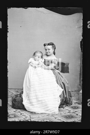 Lavinia Stratton and baby c. 1860-1870 Stock Photo