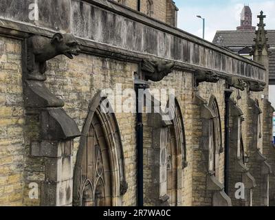 St Chad's Oratory Catholic Church and Manchester Skyline Stock Photo