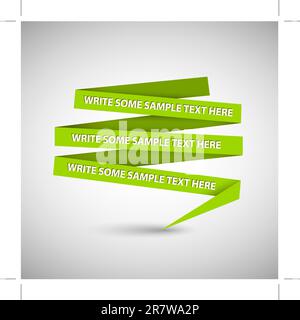 Vector Green speech bubble made from paper on white paper Stock Vector