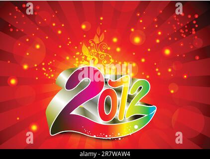 2012 new year background vector illustration Stock Vector