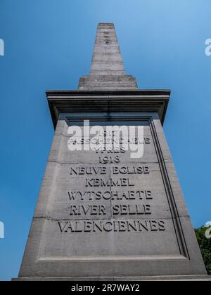 The West Riding Memorial Tower at Essex Farm WWI Cemetery on the Belgium Salient near Ypres Stock Photo