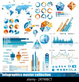 Premium infographics master collection: graphs, histograms, arrows ...