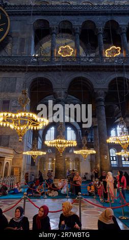 Interior of the Hagia Sophia Mosque, a Unesco World Heritage site,  in Istanbul, Turkey Stock Photo