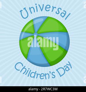 Ball planet, universal children's day. Vector Illustration. Stock Vector