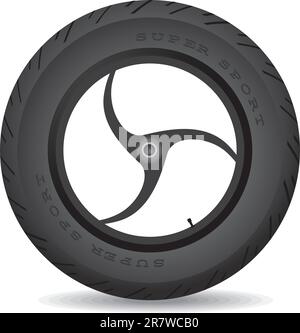 Wheel for a sports bike on a white background - vector. Stock Vector