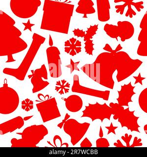 Seamless vector christmas pattern from various shapes Stock Vector