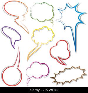 Speech and thought bubble. Dialog cloud. Vector illustration. Elements for design. Stock Vector