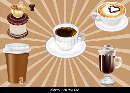 Realistic Vector Coffee Cups-all editable,all vector Stock Vector