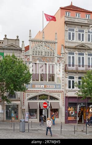 Porto, Portugal - June 03 2018: The Lello Bookstore is located in the heart of the city of Porto near the Clérigos Tower. It has been internationally Stock Photo