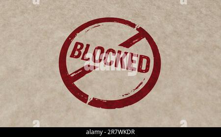 Blocked stamp icons in few color versions. Permitted ban and prohibition concept 3D rendering illustration. Stock Photo