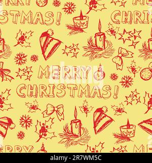 Seamless vector Christmas pattern (from my big seamless collection) Stock Vector