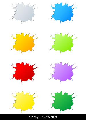 Set of  bright vector cracks on a white background Stock Vector