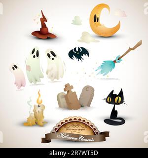 Halloween Elements Set | EPS10 Graphic | Objects Placed on Separate Layers Named Accordingly Stock Vector