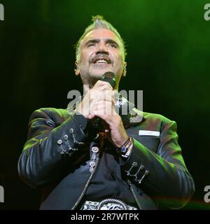 Mexican singer Alejandro Fernandez performs during the concert at the Wizcenter in Madrid June 17, 2023, Spain Stock Photo