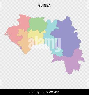 Map of Guinea with regions. Just a simple country border map with ...