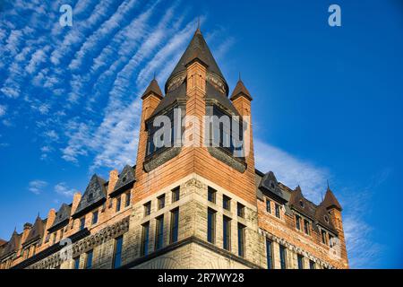 The Pythian Castle in Toledo, Ohio, is a Romanesque-style building built in 1890. Located in Toledo's Center City Stock Photo