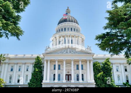 Exterior facade of the California State Capitol Building in Sacramento Stock Photo
