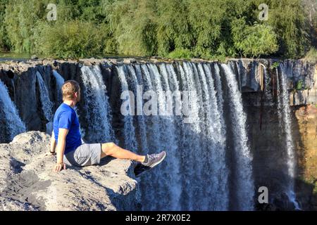 Waterfall Salto Del Itata (Yungay) Stock Photo