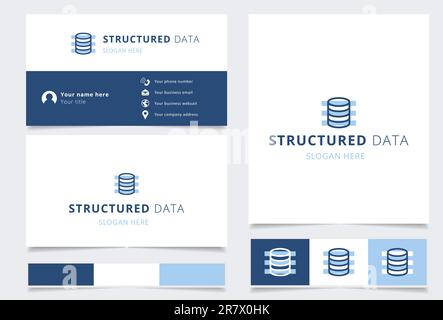 Structured data logo design with editable slogan. Branding book and business card template. Stock Vector