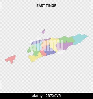 East Timor political map of administrative divisions - municipalities ...