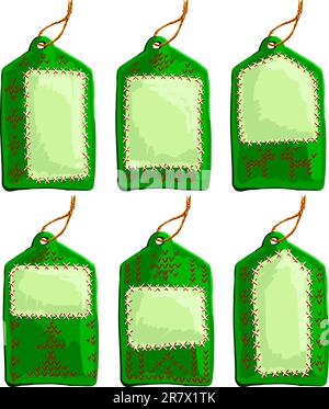 set of christmas tags, this illustration may be useful as designer work Stock Vector