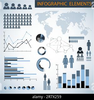 Big Vector set of Infographic elements for your documents and reports Stock Vector