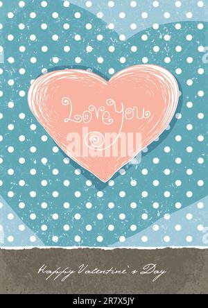Valentines retro cute background. A4 format, vector, EPS10. Stock Vector