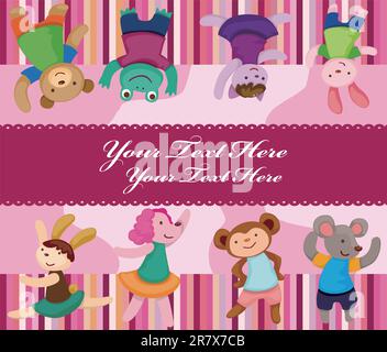 cartoon animal dancer seamless pattern Stock Vector