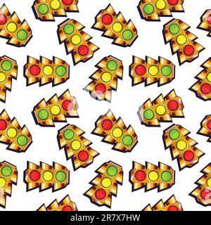 traffic lights pattern, abstract seamless texture; vector art illustration Stock Vector