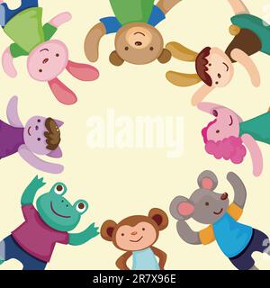 cartoon animal dancer seamless pattern Stock Vector