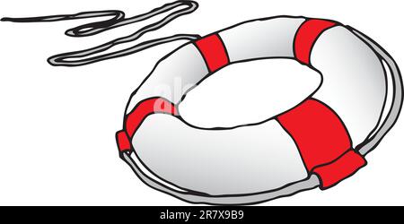 Subject to save drowning victims. Vector illustration. Stock Vector