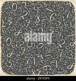 Numbers on blackboard. Retro styled illustration, vector, EPS10. Stock Vector