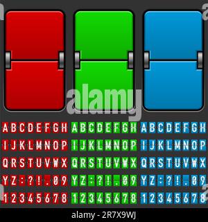 Illustration of an airplane departure board. RGB. Stock Vector