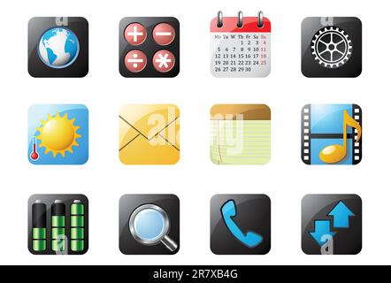 Mobile phone icons Stock Vector