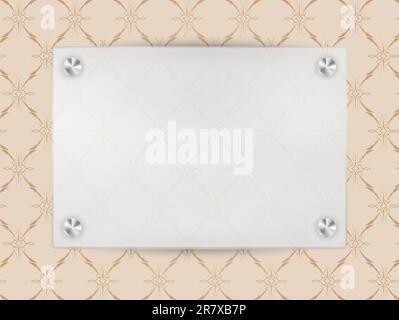 Transparent Blank Frame on Beige Vintage Wallpaper Stock Vector
