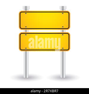 yellow blank road sign Stock Vector