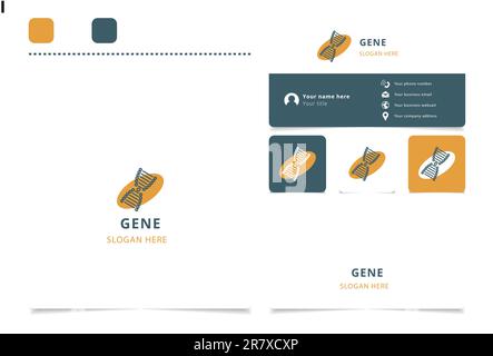 Gene logo design with editable slogan. Branding book and business card template. Stock Vector