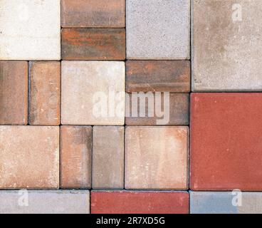 Colorful brick stone squares pattern style background texture Stock Photo