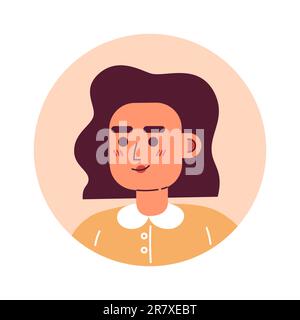 Female white collar worker portrait semi flat vector character head Stock Vector
