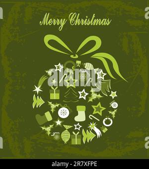 image of christmas tree is composed of star, color garland and snow on ...