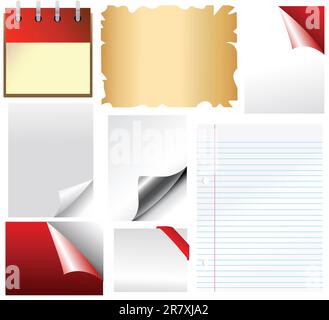 collection of various papers Stock Vector