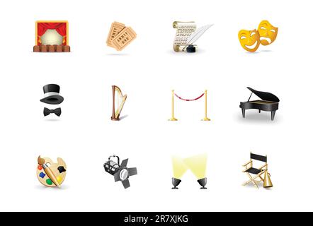 Theater icons Stock Vector
