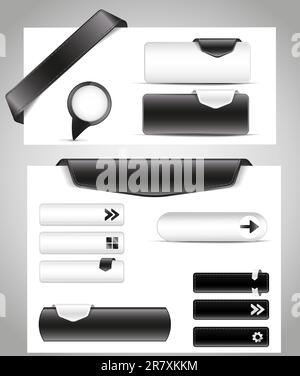 black and white set for your site Stock Vector