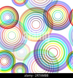Abstract seamless background made of set of rings, vector illustration, eps10, 2 layers Stock Vector