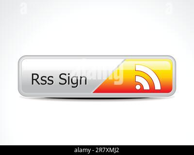 abstract glossy  rss button vector illustration Stock Vector